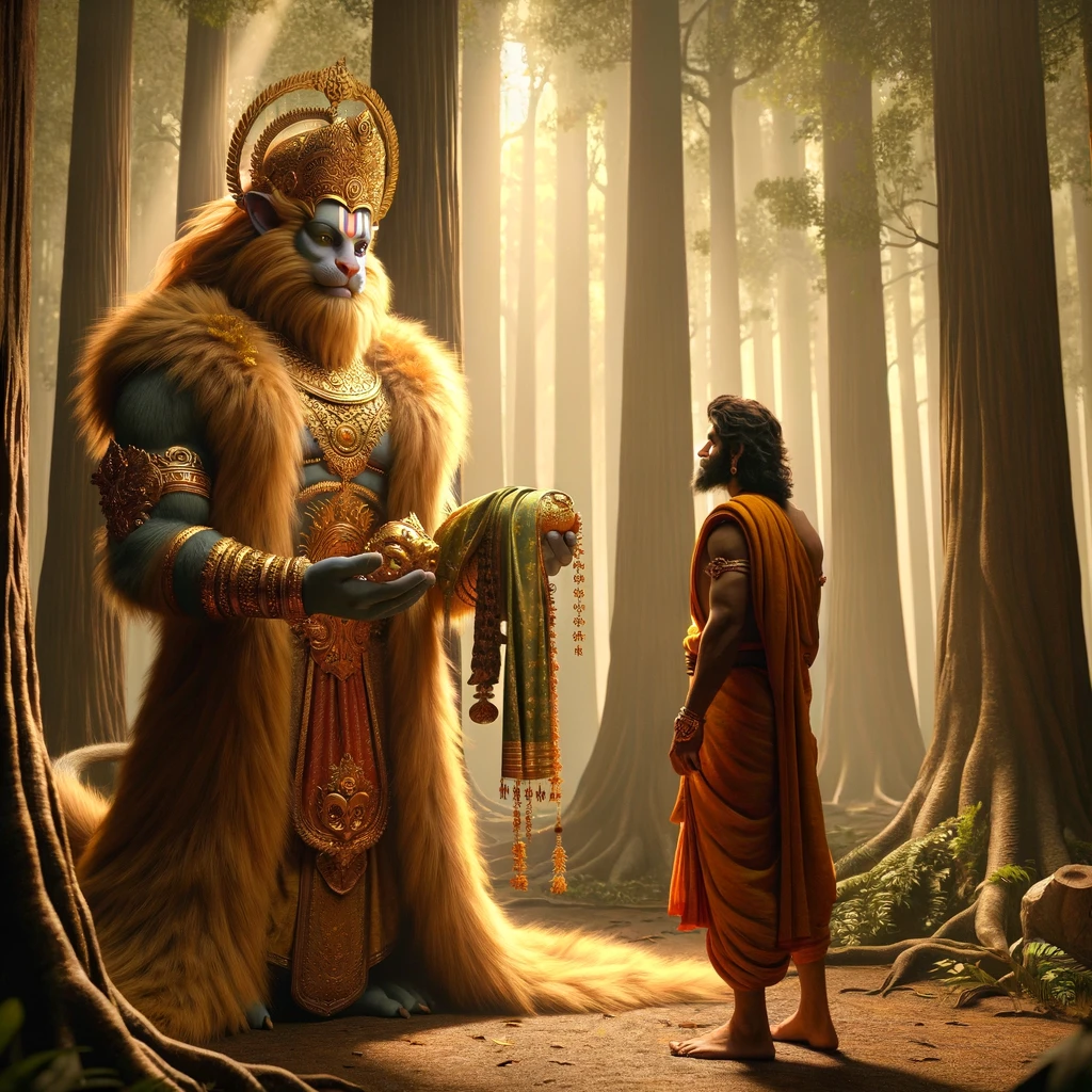 Sugriva Shows Sita’s Veil and Jewelry